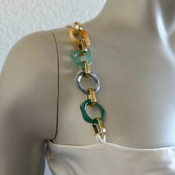 NWT ZARA Satin Camisole Dress with chain strap detail - Picture 7 of 11